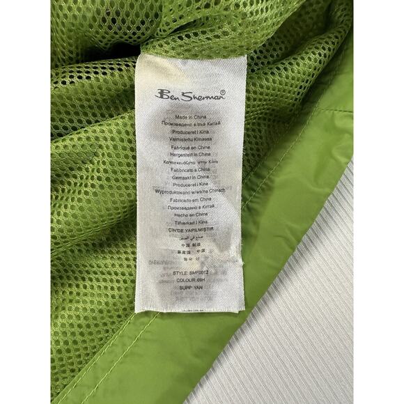 Ben Sherman Hooded Jacket Green Zip Away Hood Nylon Full Zip Men’s Large - Picture 10 of 11